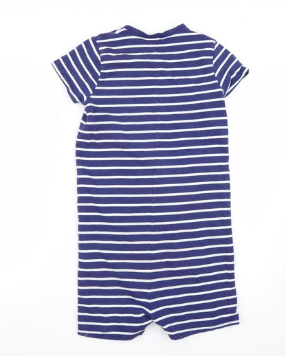 Back view of Next girls’ blue striped playsuit one-piece, size 12, years