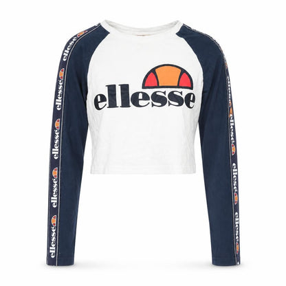 Front view of Ellesse women’s white basic t-shirt, size UK 4