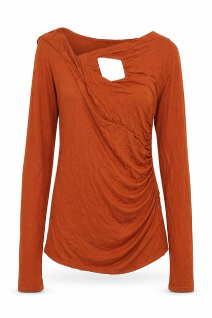 Front view of Blue Chameleon women’s brown basic polo, size UK 14