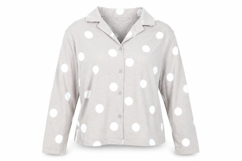 H&M Womens Beige Polka Dot  Basic Button-Up Size M
