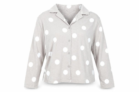 H&M Womens Beige Polka Dot  Basic Button-Up Size M