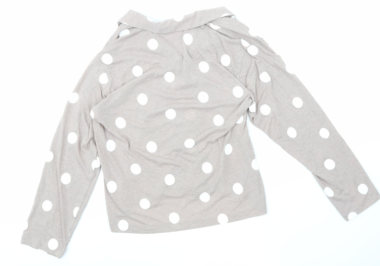 H&M Womens Beige Polka Dot  Basic Button-Up Size M