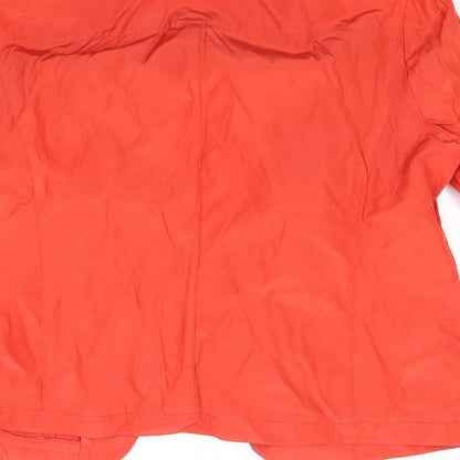 Brand and care label for laura lebek women’s orange anorak coat, size UK 18