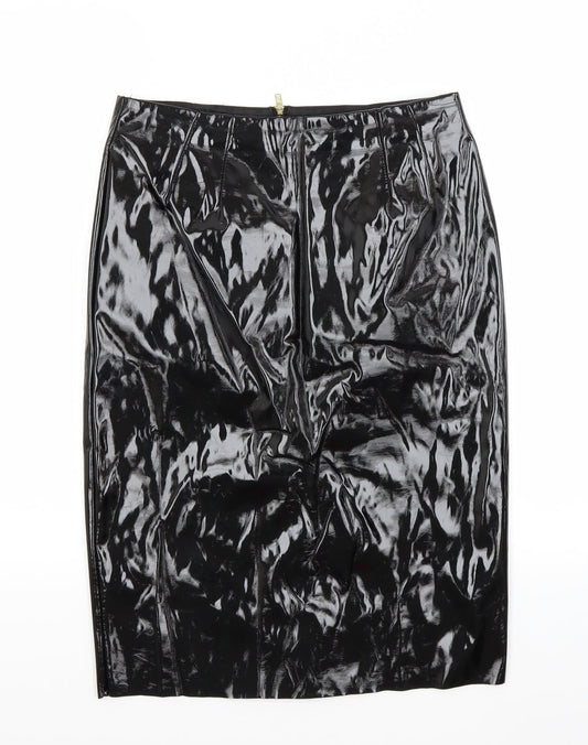 Topshop Womens Black   A-Line Skirt Size 10