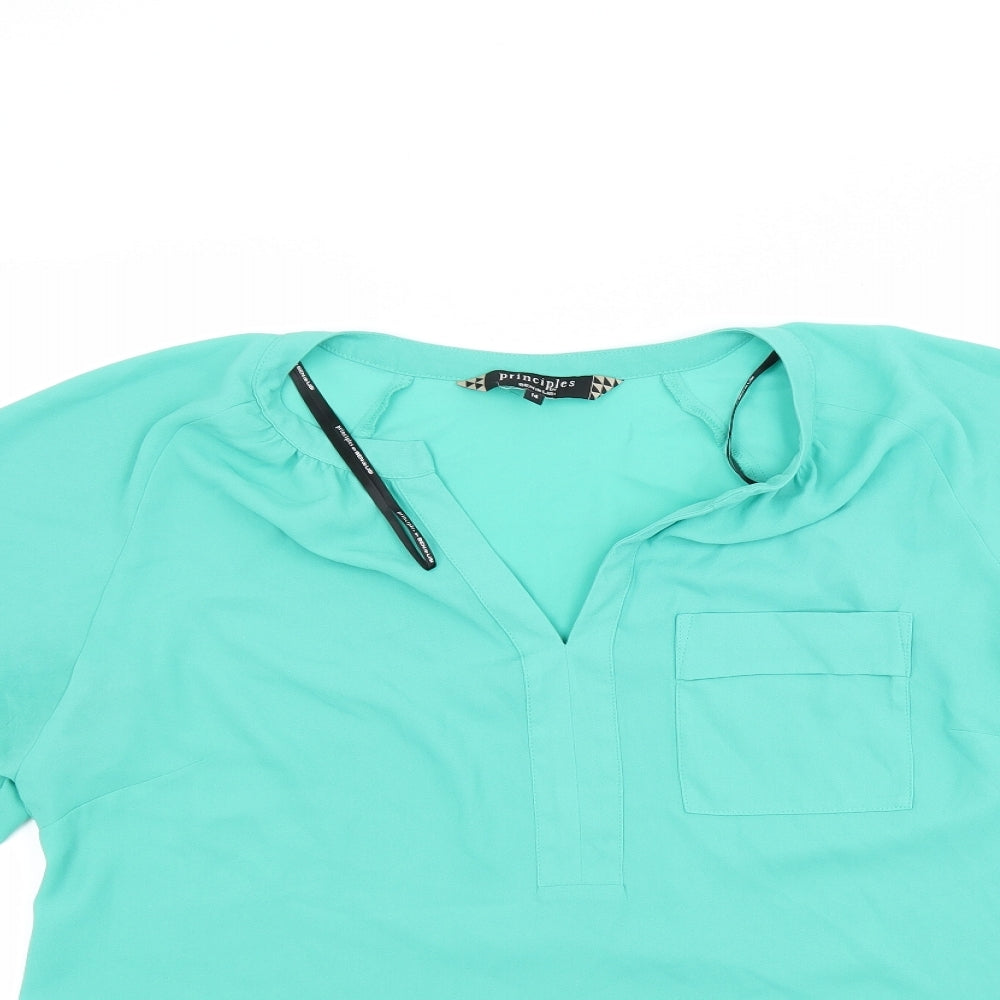 Principles Womens Green   Basic Blouse Size 14