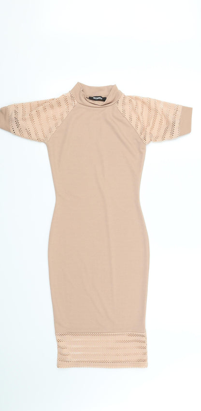 Additional front view of miss guidefd women’s beige fit & flare, size S