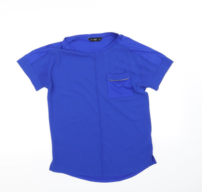 Additional front view of F&F women’s blue basic blouse, size UK 6