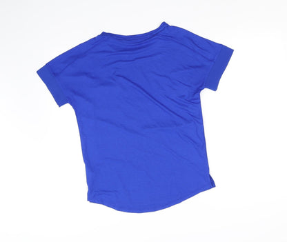 Back view of F&F women’s blue basic blouse, size UK 6