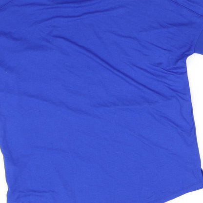 Brand and care label for F&F women’s blue basic blouse, size UK 6