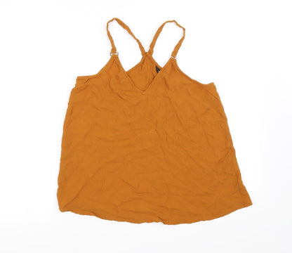 Additional front view of New Look women’s orange basic blouse, size UK 8