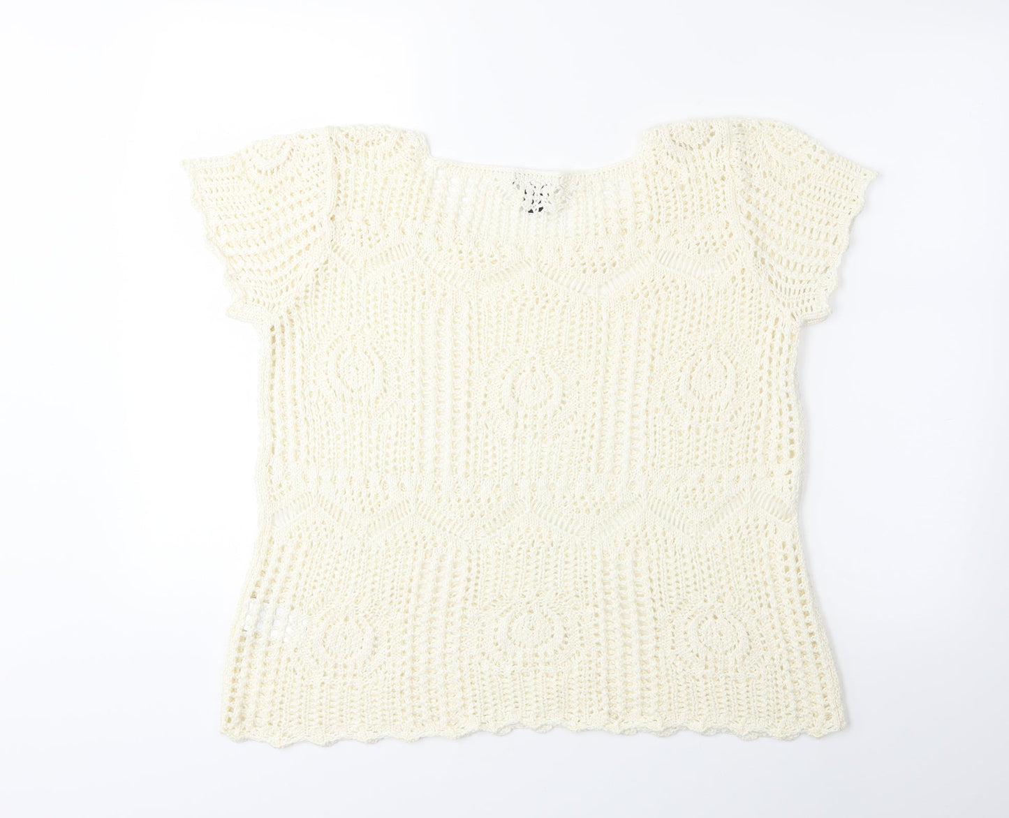 H&M Womens White   Pullover Jumper Size L