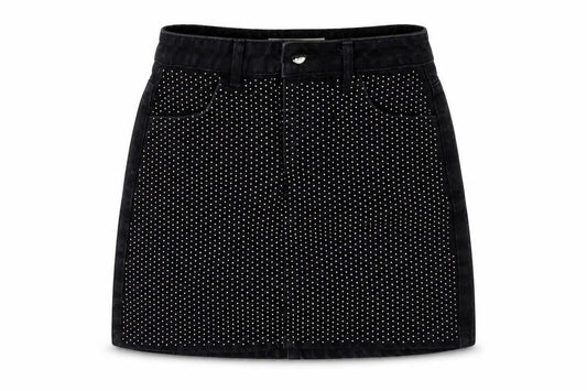 Topshop Womens Black  Denim Mini Skirt Size 8