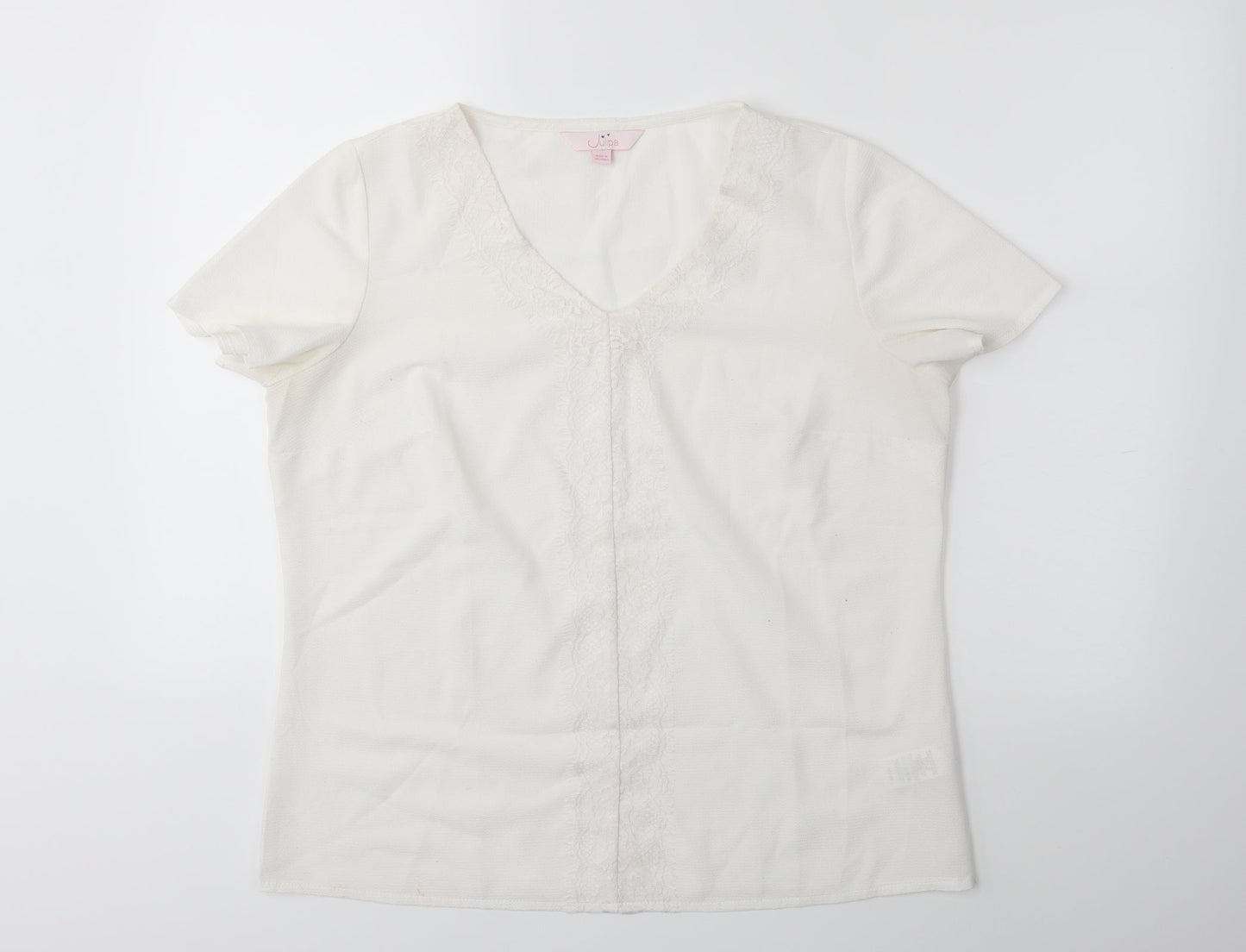 JULIPA Womens White   Basic T-Shirt Size 14