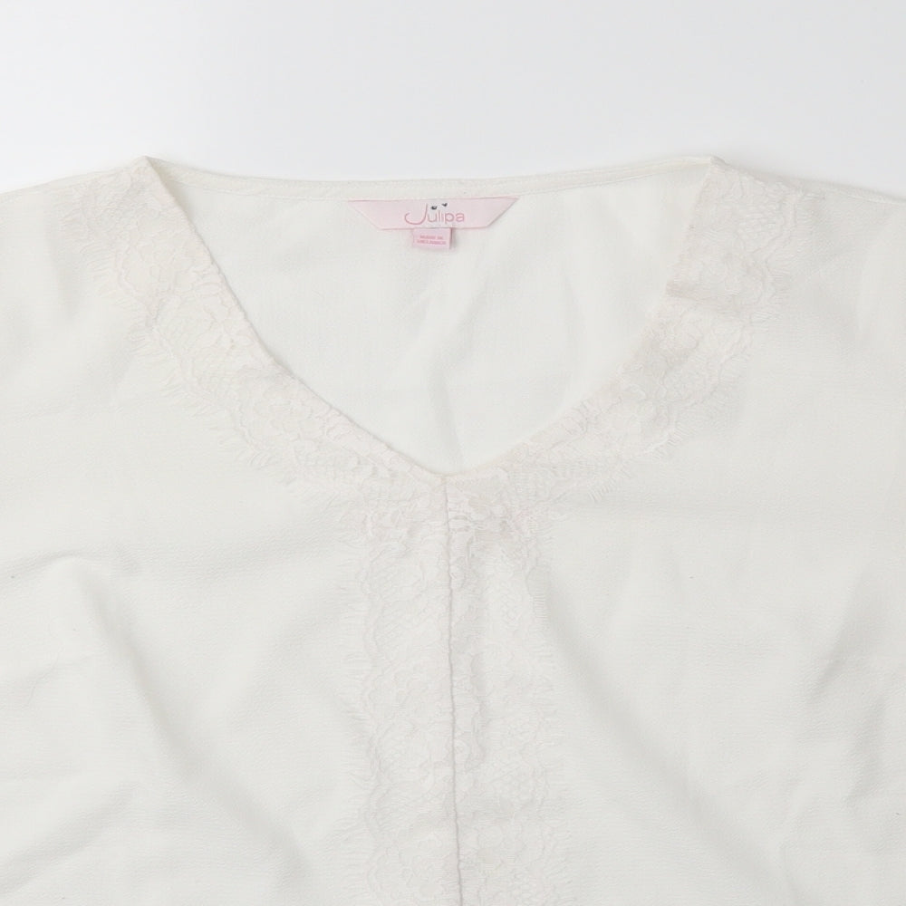 JULIPA Womens White   Basic T-Shirt Size 14
