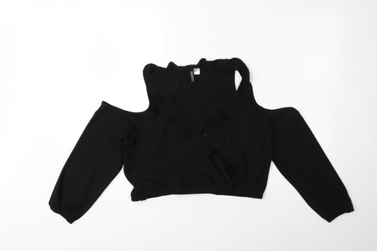 H&M Womens Black   Basic Blouse Size L
