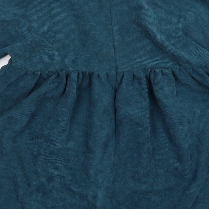 Brand and care label for Missguided women’s blue fit & flare, size UK 6