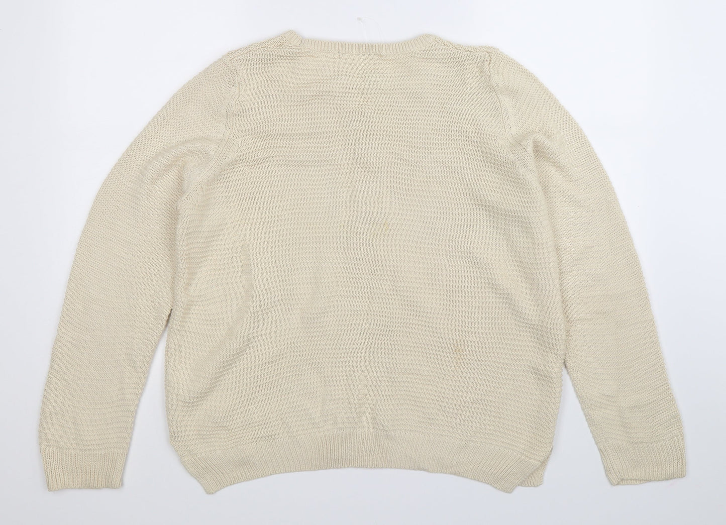 George Womens White  Knit Pullover Jumper Size 14