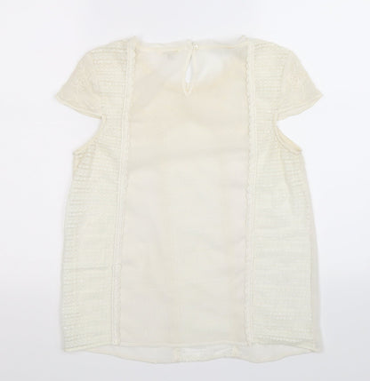 Back view of River Island women’s white camisole t-shirt, size UK 8