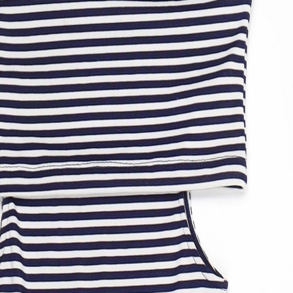 Topshop Womens Blue Striped  Bodycon  Size 10