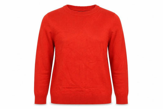 Front view of Atmosphere women’s red knit jumper, size UK 8