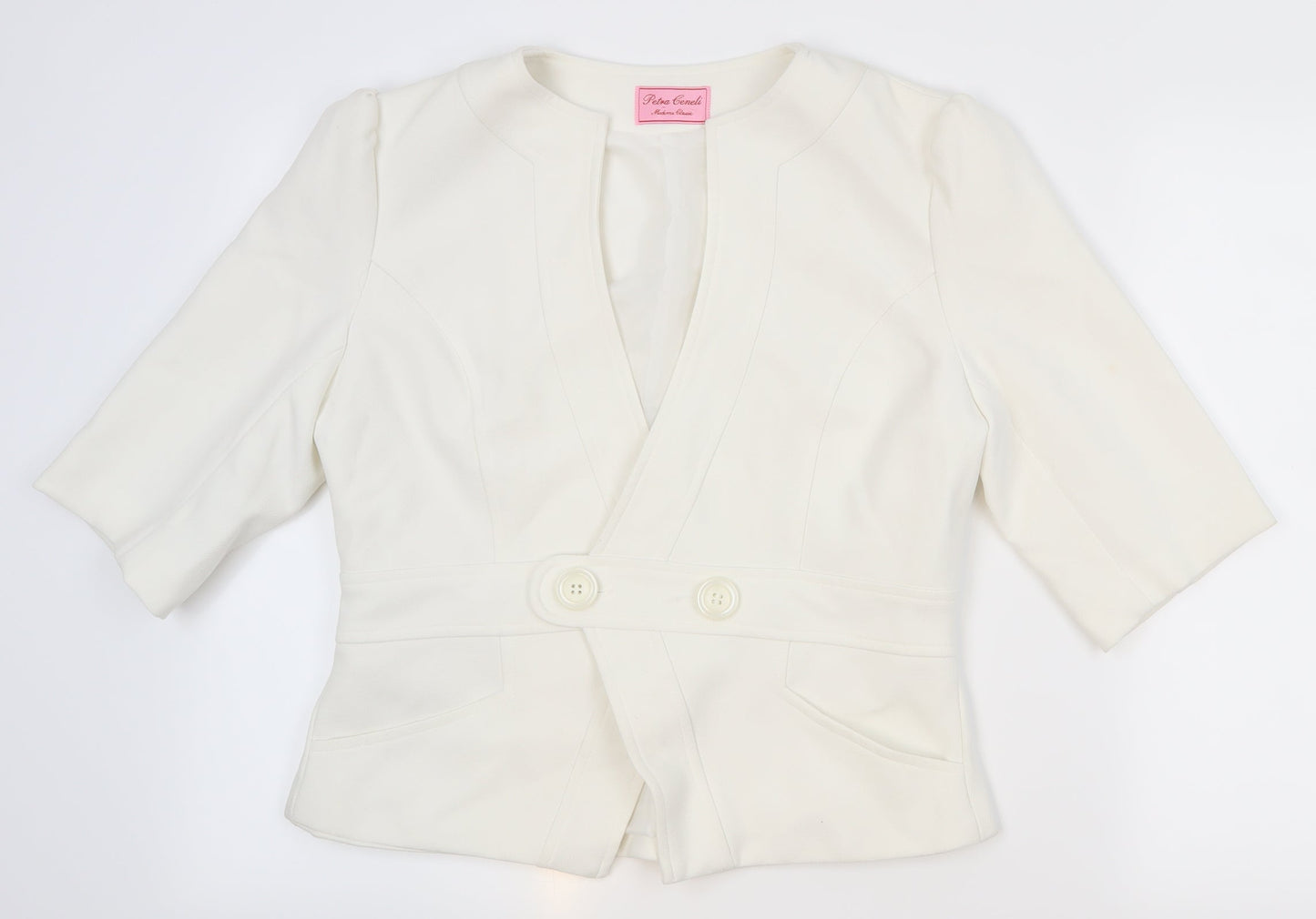 petra geneli Womens White   Quilted Coat Size 16