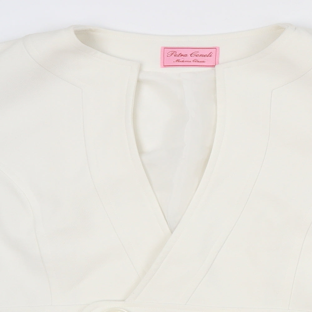 petra geneli Womens White   Quilted Coat Size 16
