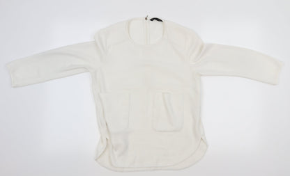 Additional front view of Sfera women’s white basic blouse, size M