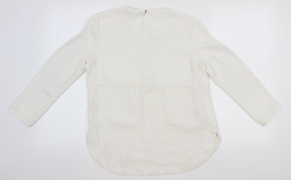 Back view of Sfera women’s white basic blouse, size M