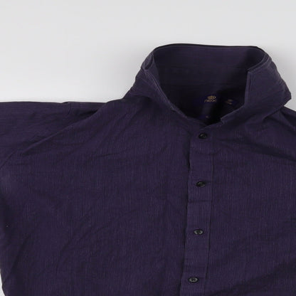 Close-up detail of Next men’s blue button-up, size 16