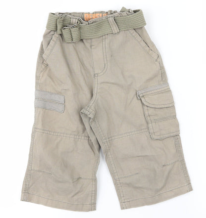 Additional front view of Rebel Jr boys’ beige cargo shorts, size 4-5, years