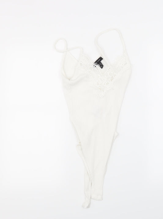 New Look Womens White   Babydoll Bodysuit Size 6