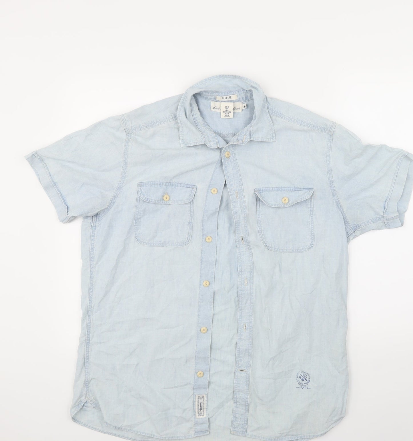 LOGG Womens Blue   Basic Button-Up Size M