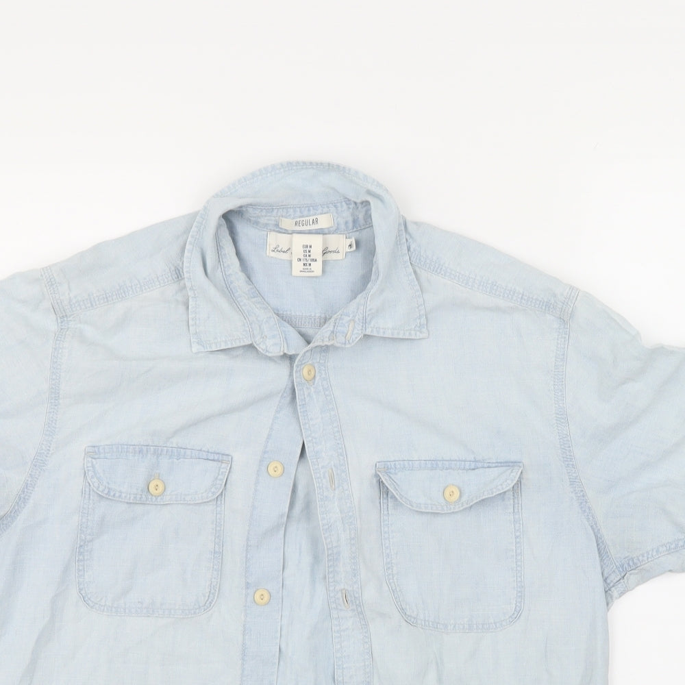 LOGG Womens Blue   Basic Button-Up Size M