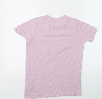 Back view of New Look women’s pink basic t-shirt, size UK 6
