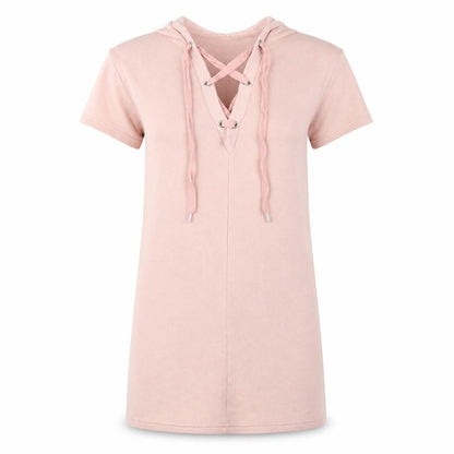 Front view of Atmosphere women’s pink basic polo, size UK 6