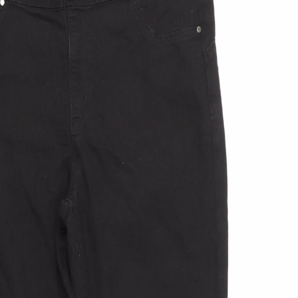 Denim & Co. Womens Black   Trousers  Size 16 L27 in