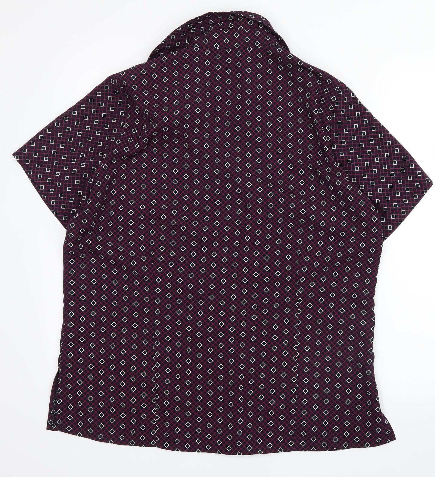Vortex Womens Purple Geometric  Basic Button-Up Size 14