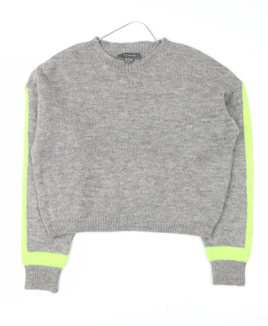 Primark Womens Grey   Pullover Sweatshirt Size S  - stripe on sleeves