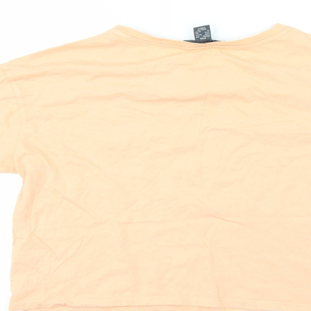 Primark Womens Orange   Cropped T-Shirt Size 2XS