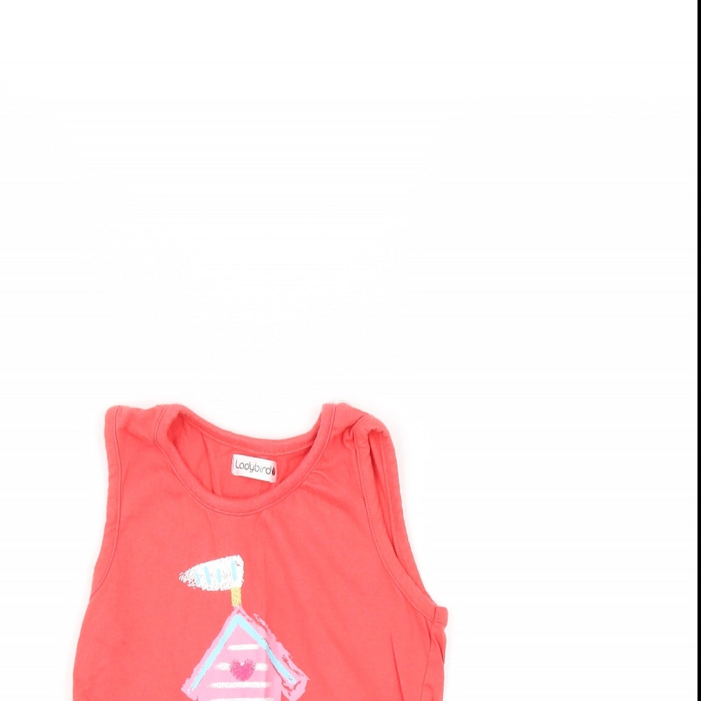 Ladybird Girls Red   Basic Tank Size 6-7 Years  - beach hut
