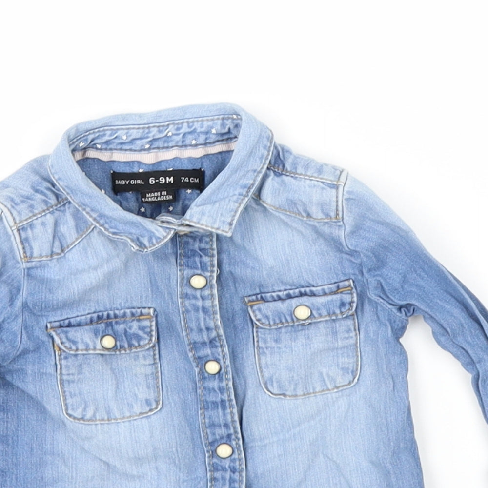 Primark Girls Blue  Denim Basic Button-Up Size 6-9 Months