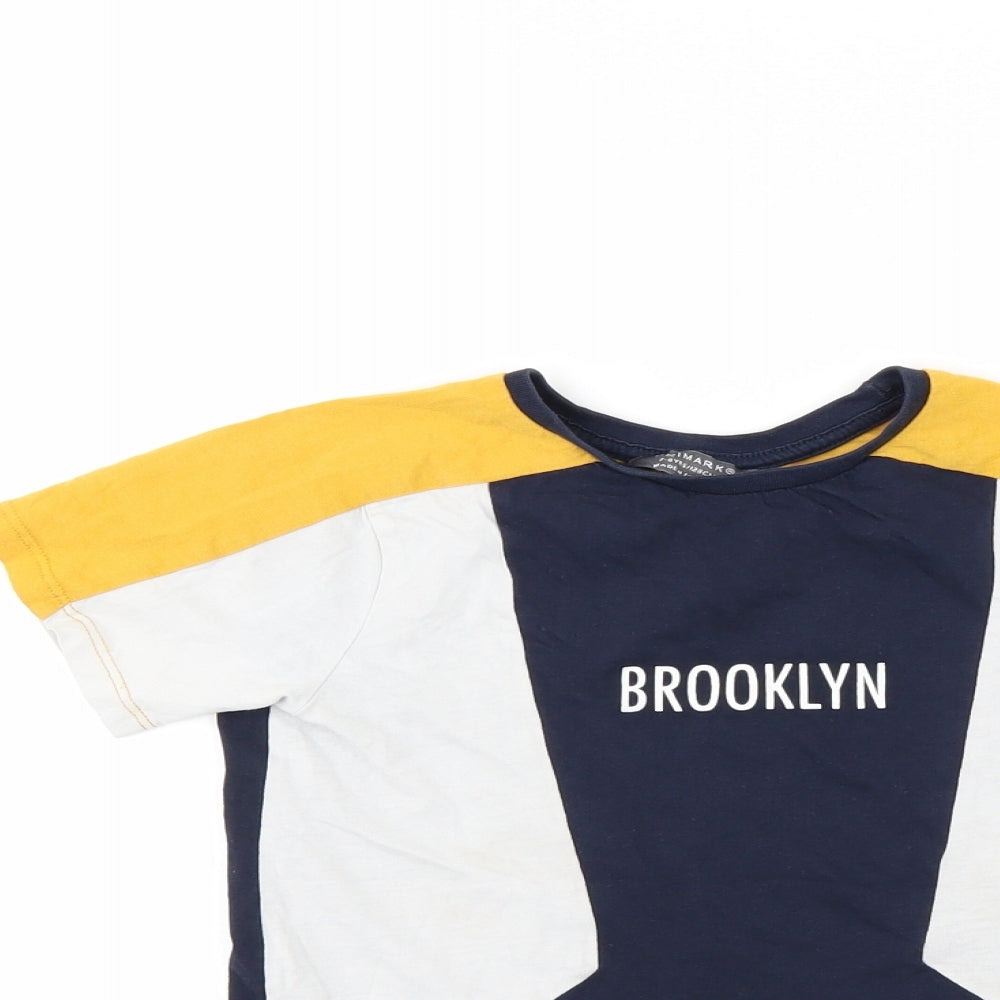 Primark Boys Blue   Basic T-Shirt Size 7-8 Years  - brooklyn