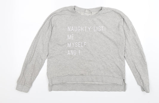 Only Womens Grey  Jersey Pullover Sweatshirt Size S  - naughty list