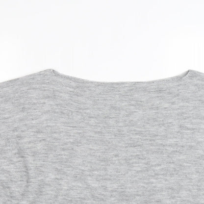 Close-up detail of Nina Murati women’s grey knit jumper, size M