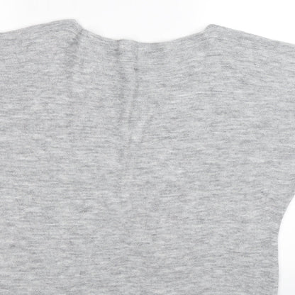 Brand and care label for Nina Murati women’s grey knit jumper, size M