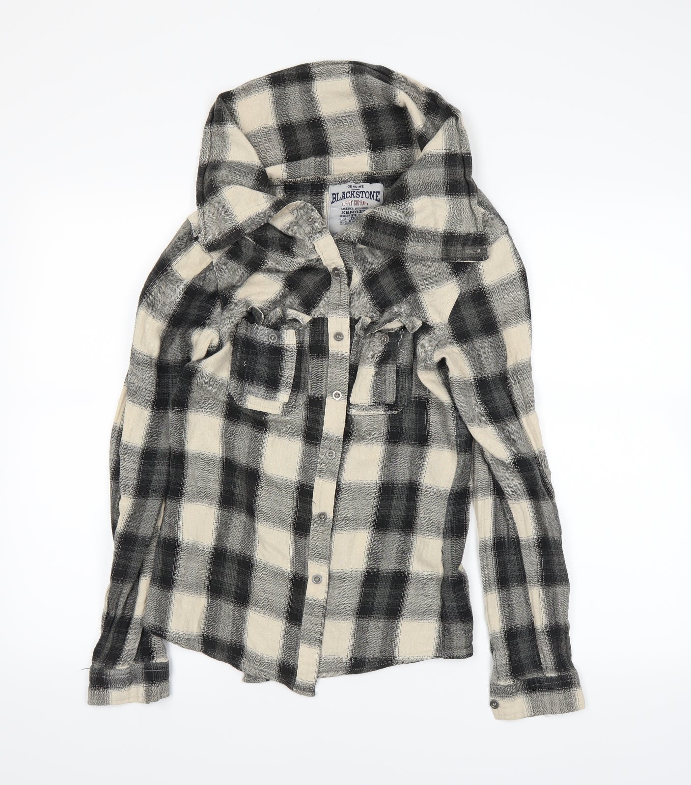 Blackstone Mens Black    Button-Up Size S
