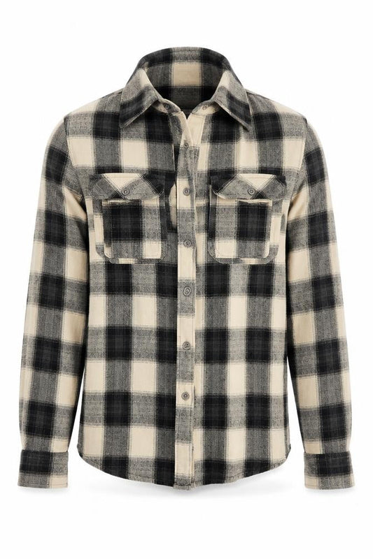 Front view of Blackstone men’s black button-up, size S