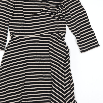 Brand and care label for Atmosphere women’s black a-line, size UK 10