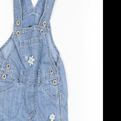 Close-up detail of Pumpkin Patch Baby Blue Coverall One-Piece, size 6-9, Months