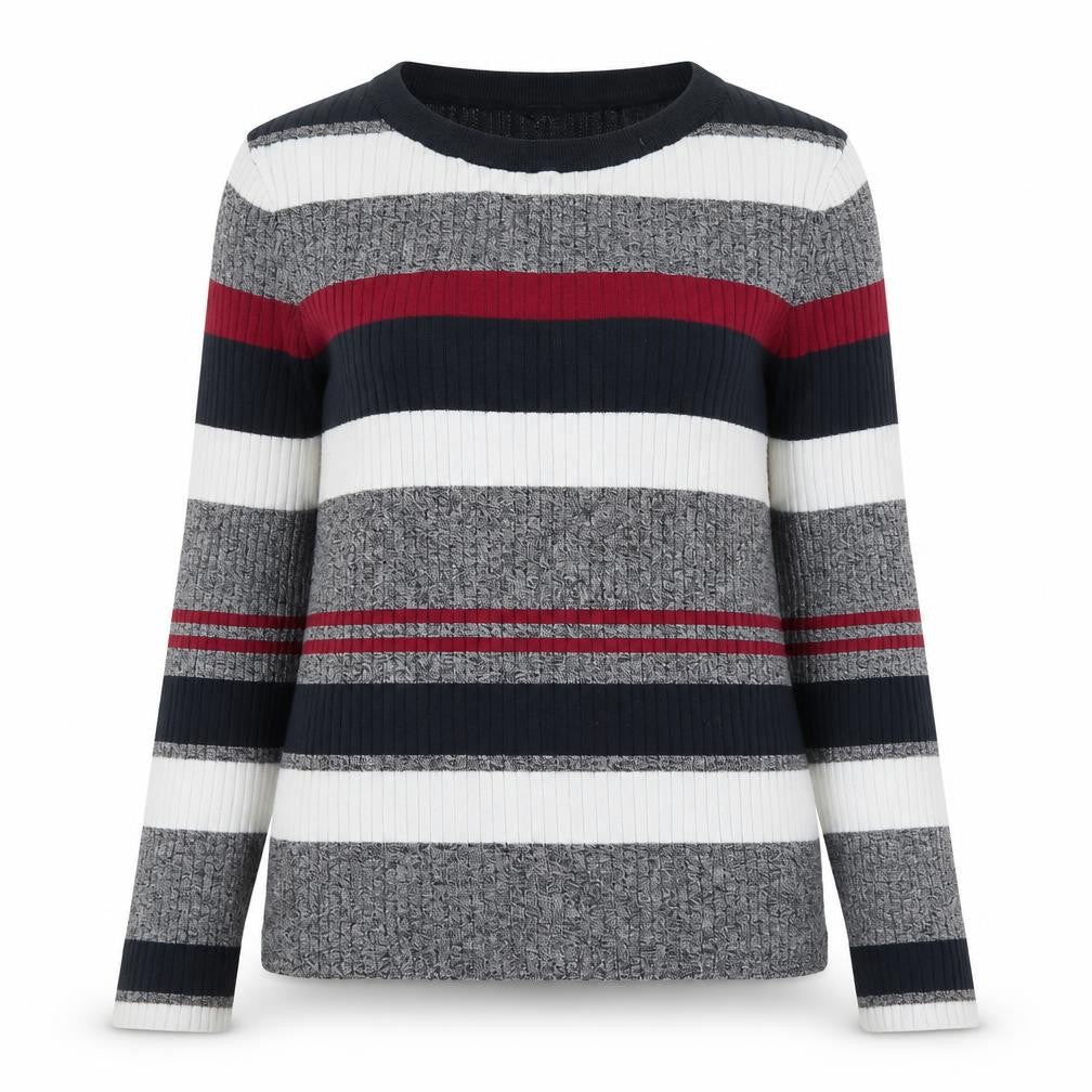 H&M Womens Grey Striped  Pullover Jumper Size M